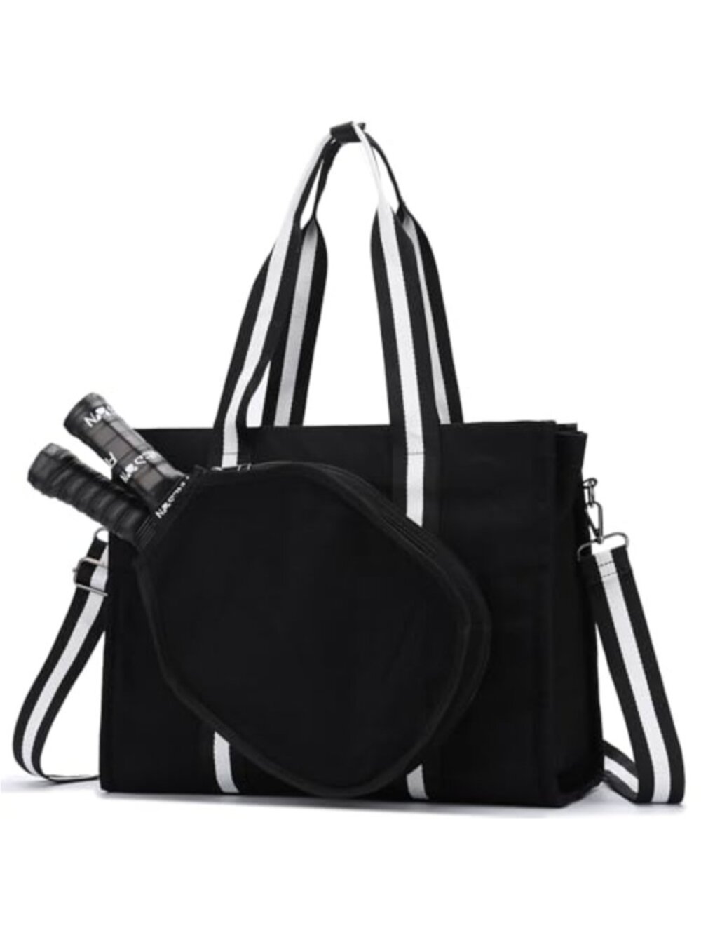 Canvas Pickleball Tote Bag Gym Paddle Holder Crossbody